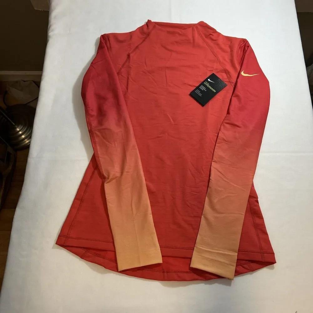 Nike Pro Women's‎ Hyperwarm Fade Training Large Top Medium Pants Coral Peach